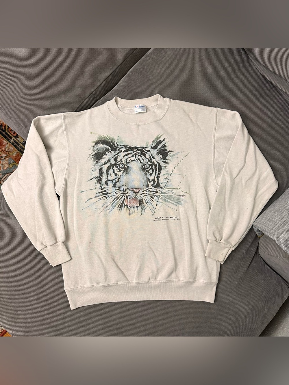 Vintage Wildlife Waystation California Tiger Nature Sweatshirt Men’s Size L